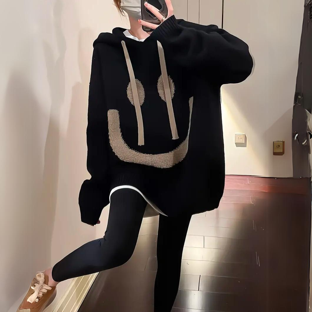 Ephah – Acogedor Smiley-Hoodie con Estampado