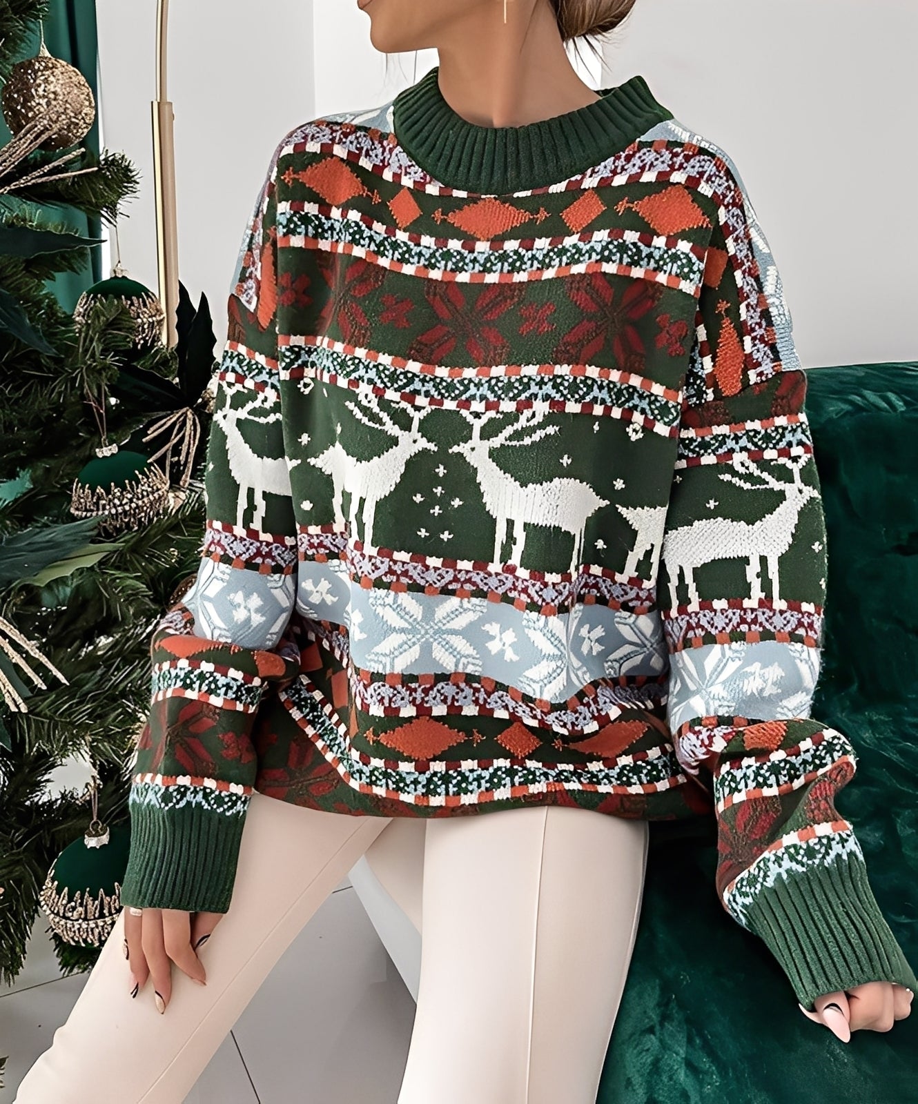 Carolina - Suéter cómodo con estilo navideño para mujeres