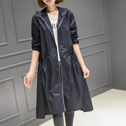 Margarette - Abrigo de lluvia elegante con capucha para mujeres