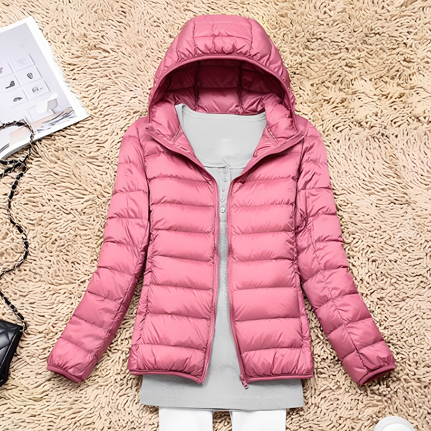 Lyndsay - Chaqueta de plumas ajustada y casual para mujer