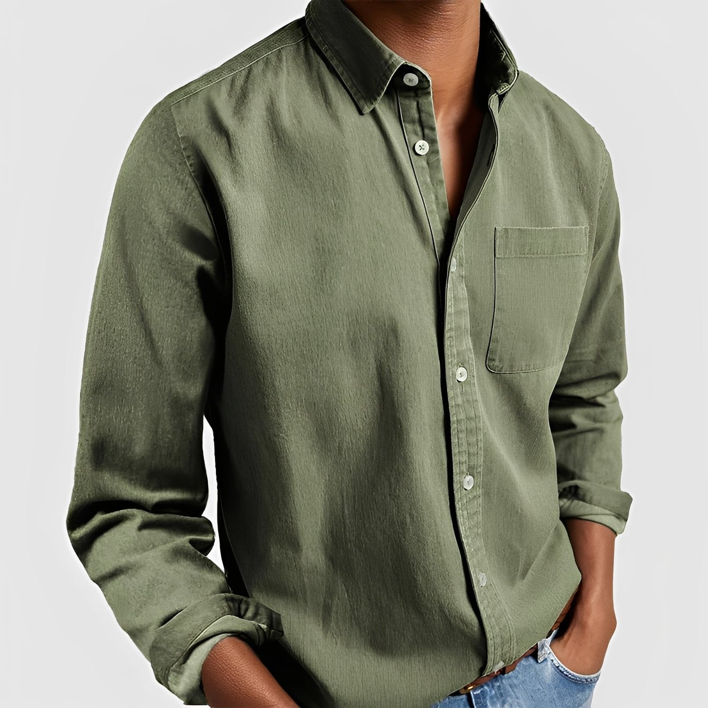 Dillan - Camisa tradicional con botones para hombres