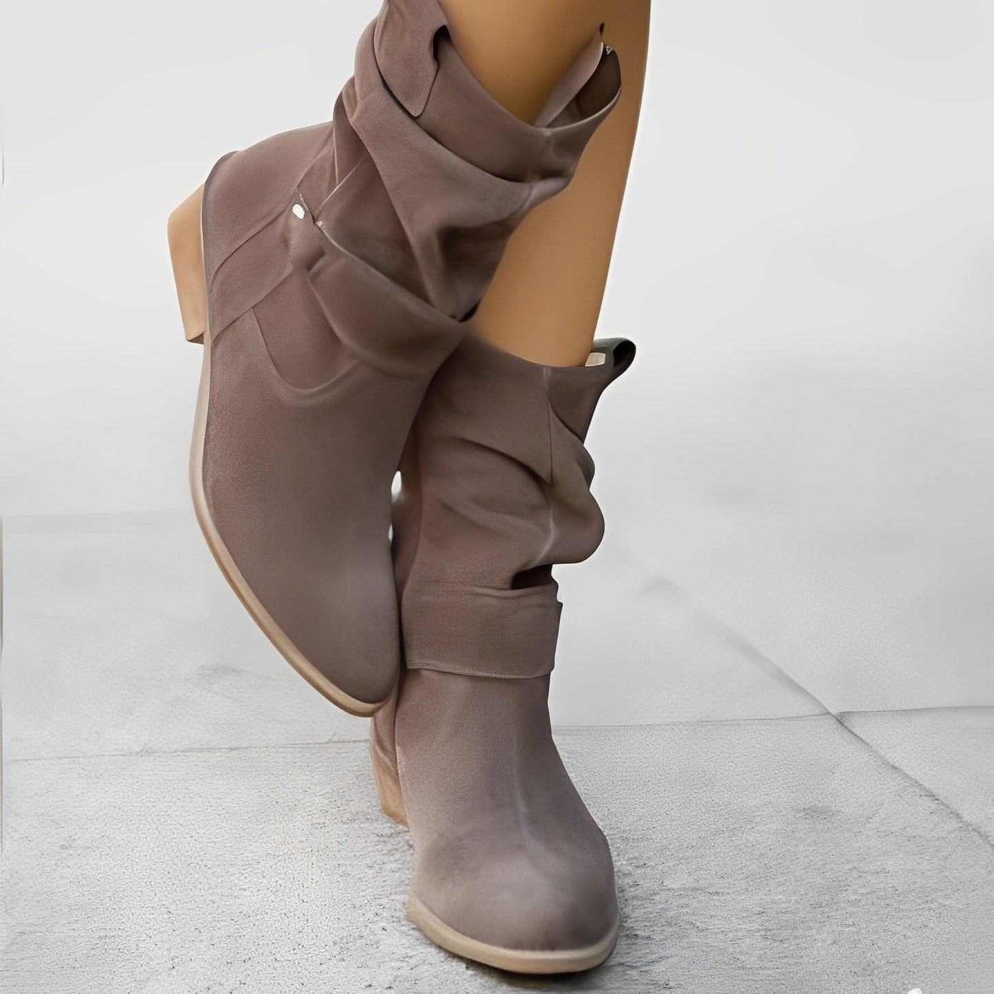 Marjorie - Botas de ante anchas y casuales para mujer