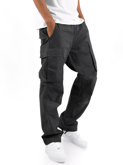 Cooper - Pantalones cargo sueltos con cordón para hombres