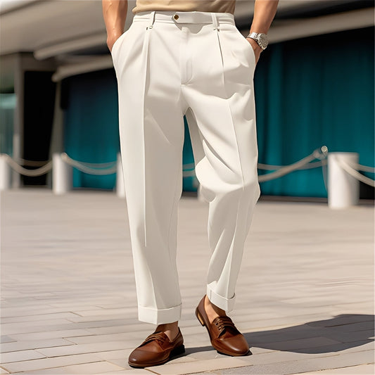 Beckham - Pantalón de traje recto clásico para caballeros