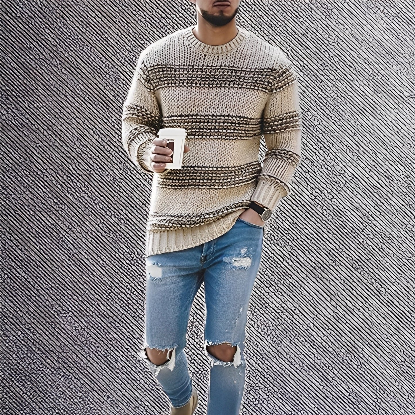 Kenzo - Suéter suave con rayas para hombre