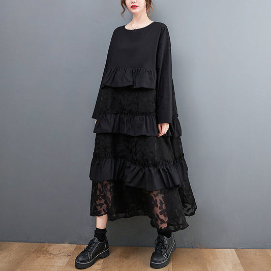 Lauryn - Vestido bohemio informal con volantes para mujer