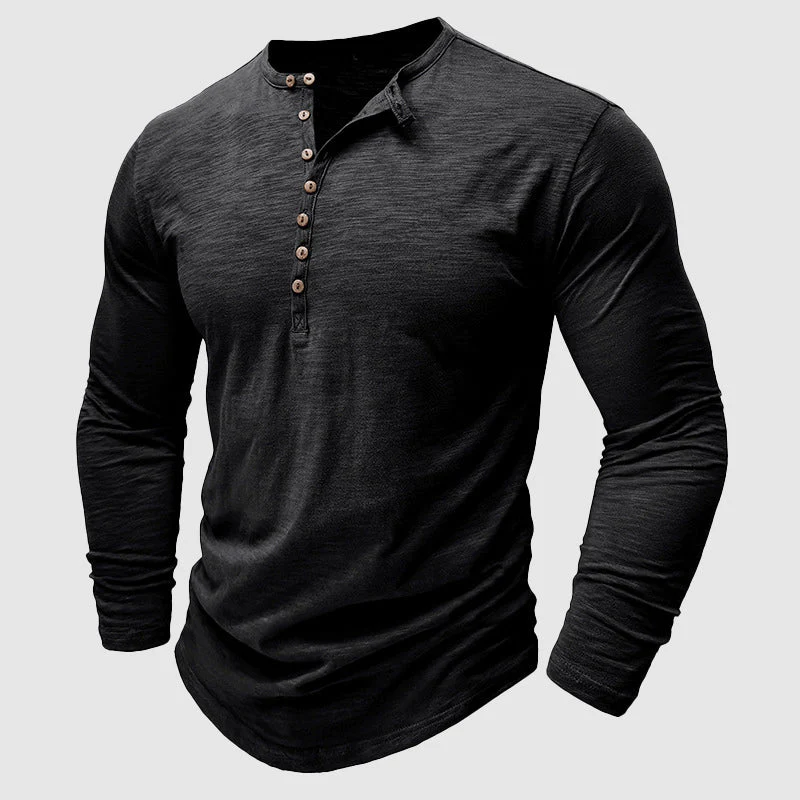 Ansel - Camisa de Algodón para Hombre, Casual con Botones