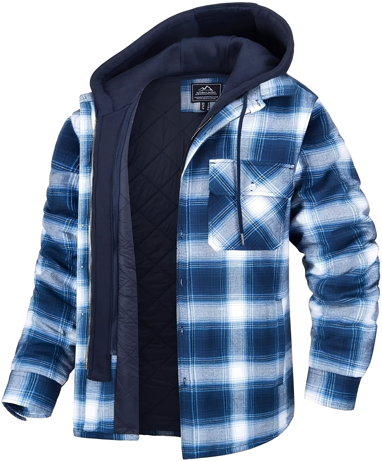 Cole - Abrigo casual de cuadros grueso para hombres