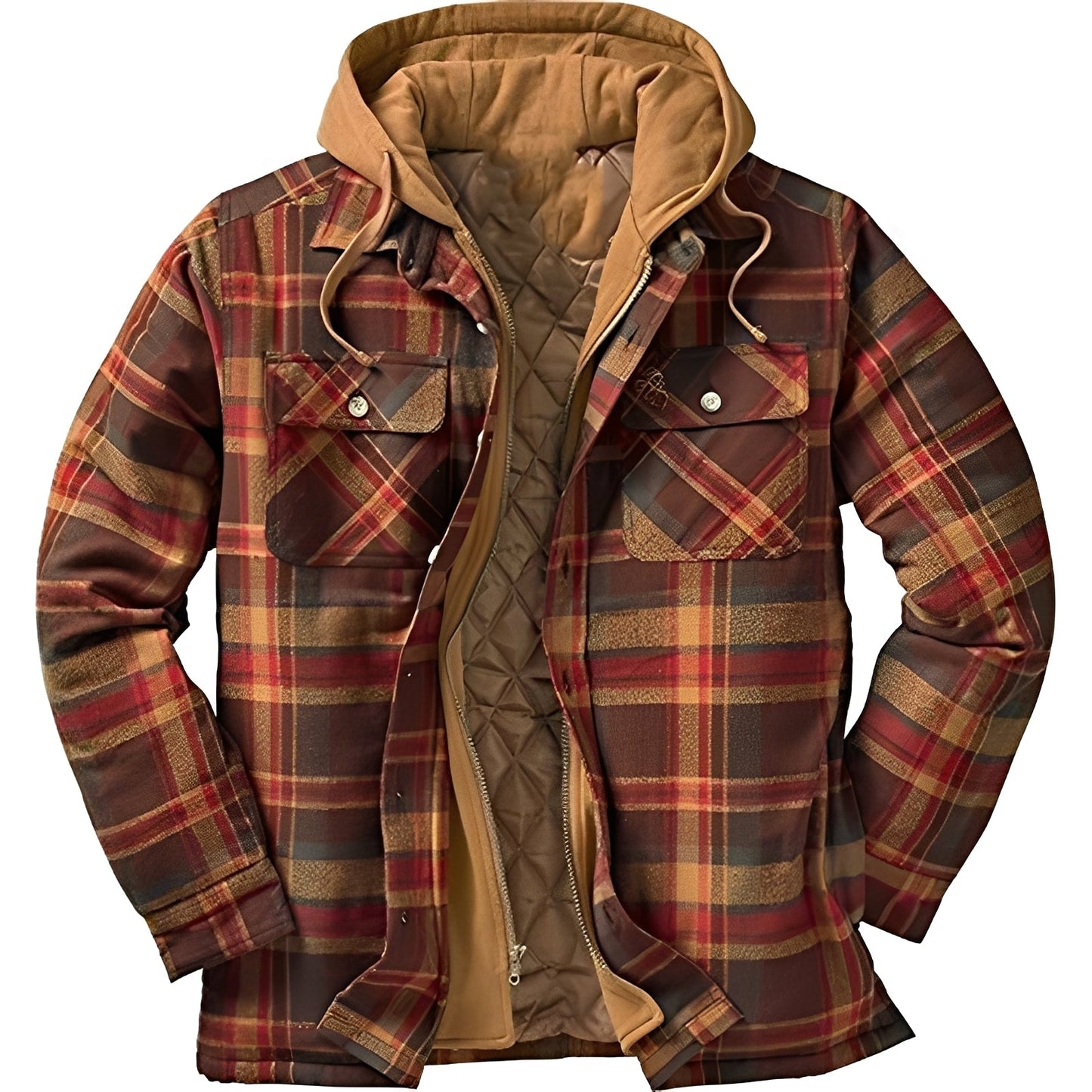 Denzil - Chaqueta informal de cuadros de franela para hombres