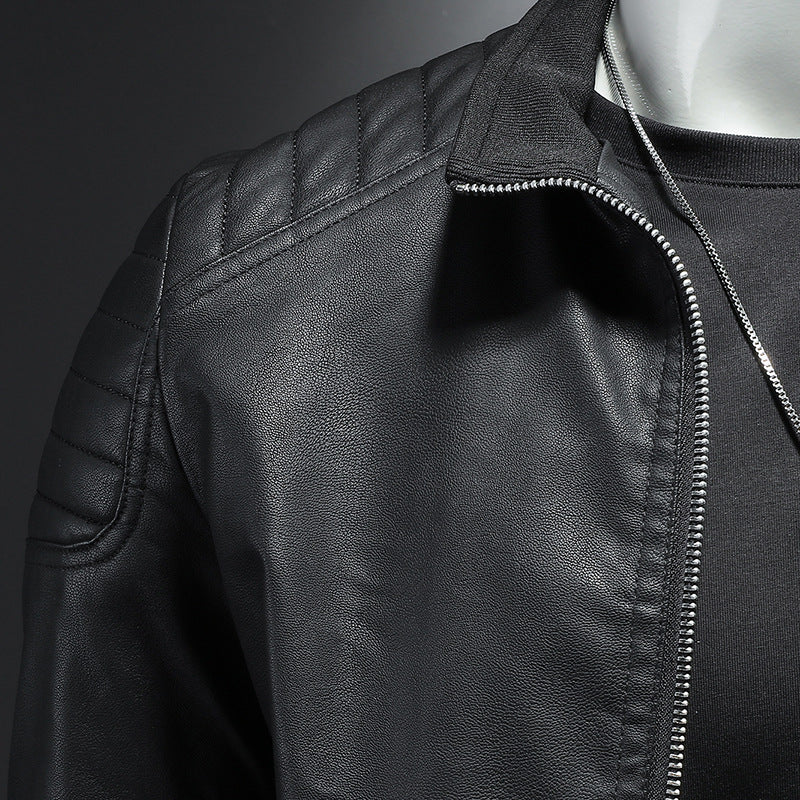 Wendell - Moderna chaqueta de cuero ajustada para hombres