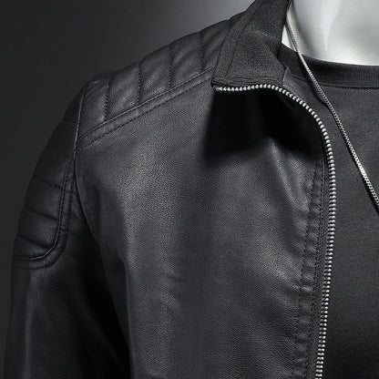 Wendell - Moderna chaqueta de cuero ajustada para hombres