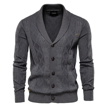 Jamison - Chaqueta moderna de tejido con cuello chal para hombre