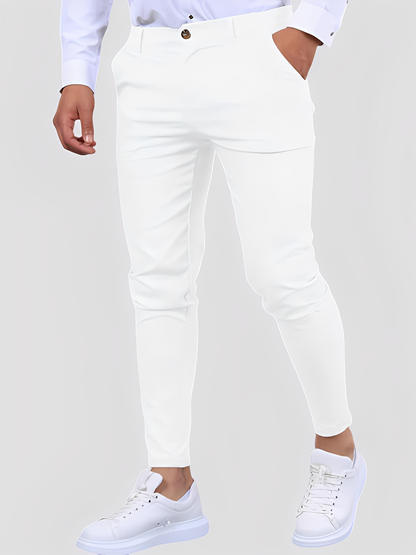 Shelton - Pantalón elástico casual de corte estrecho para hombres
