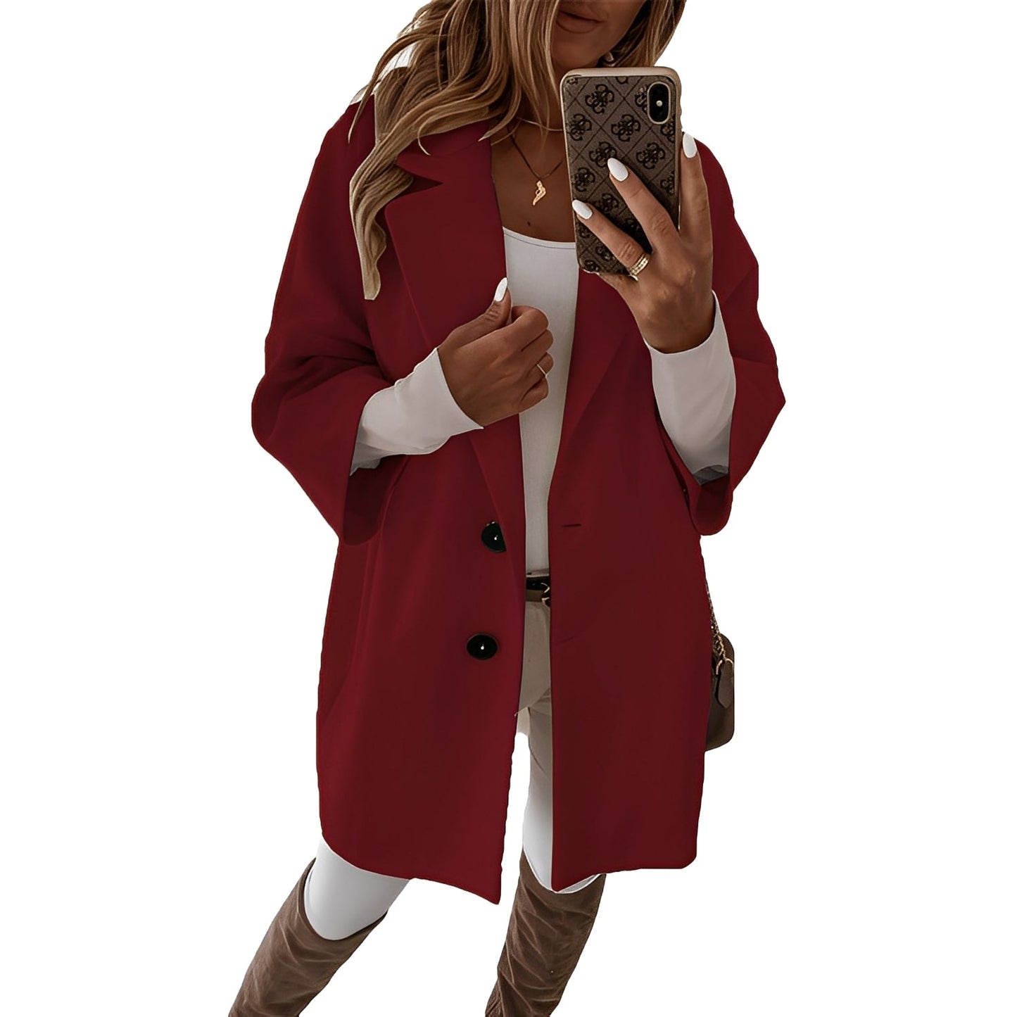 Lindsie - Chaqueta amplia con botones para mujer