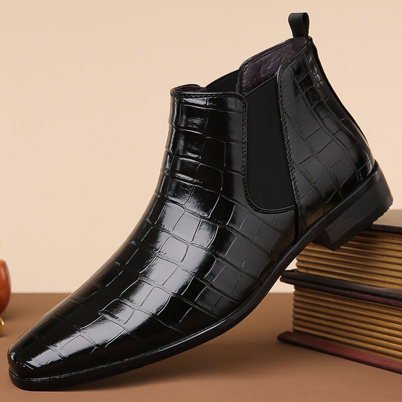 Gladwin - Botines de cuero elegantes y brillantes para hombres