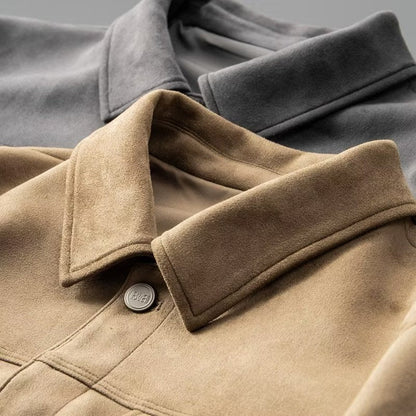 Wilbur - Chaqueta de Cuero Gamuza Tradicional para Hombres