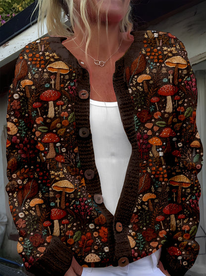 Kandace - Linda Chaqueta de Punto con Flores para Mujer