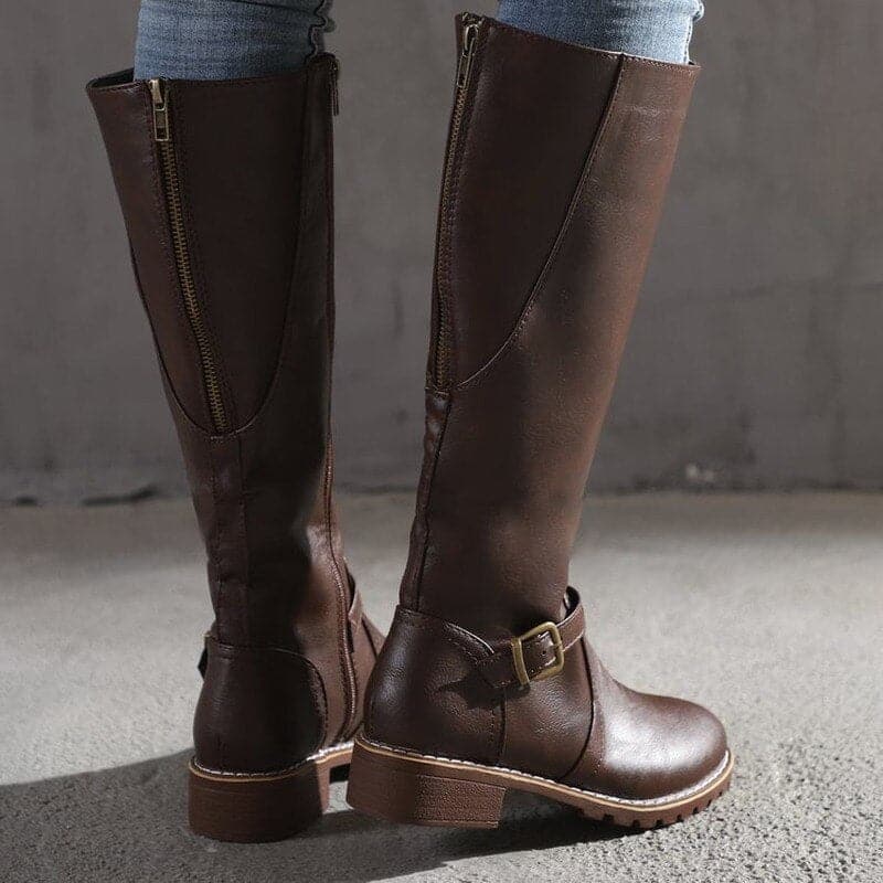 Marly - Botines Casuales con Hebilla de Adorno para Mujeres