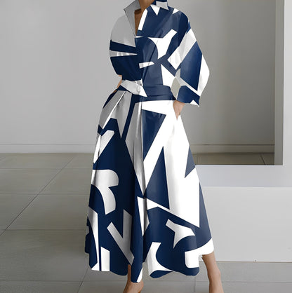 Lavina - Vestido amplio con mangas largas y bolsillos para mujer