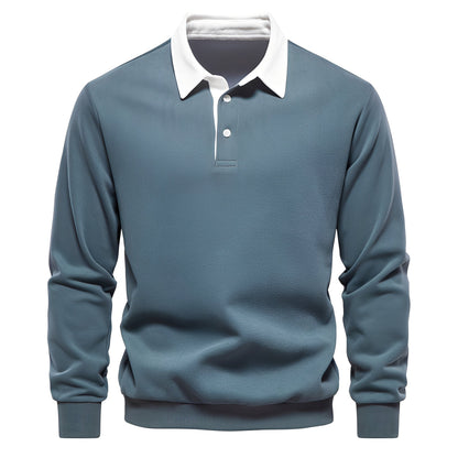 Shelton - Polo para Hombre de Manga Larga Casual