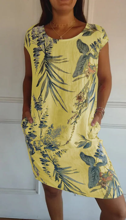 Britt – Vestido con dibujos y cuello redondo