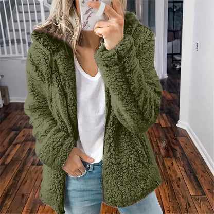 Celandine – Abrigo de peluche con capucha