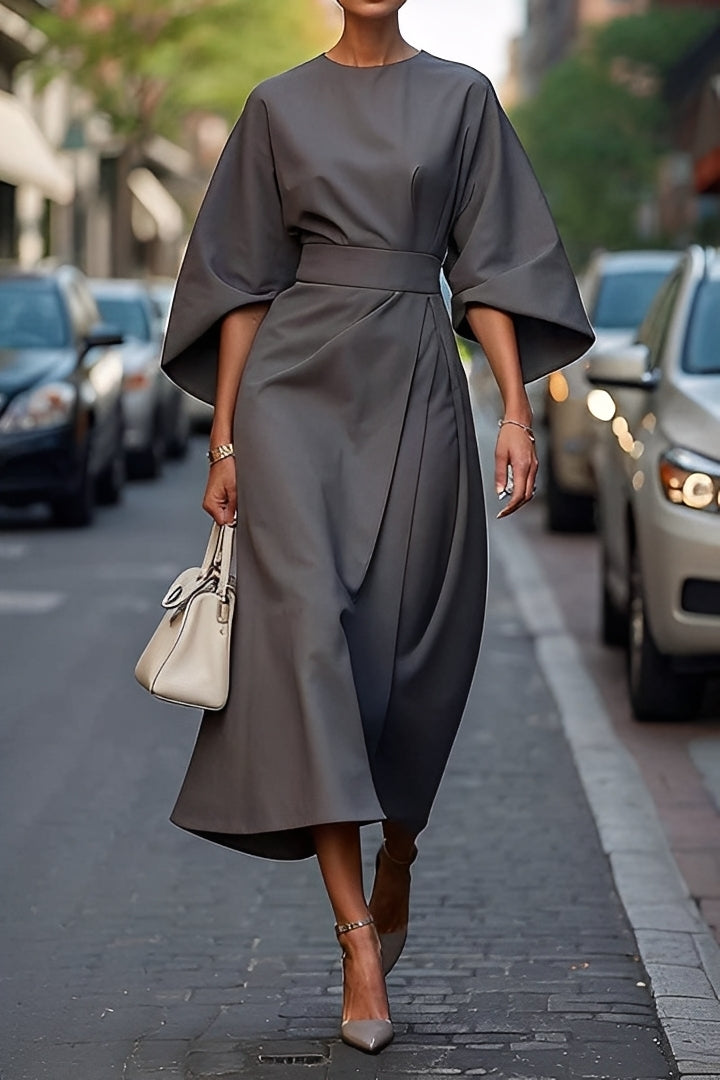Elena - Vestido suelto elegante con cinturón para mujeres