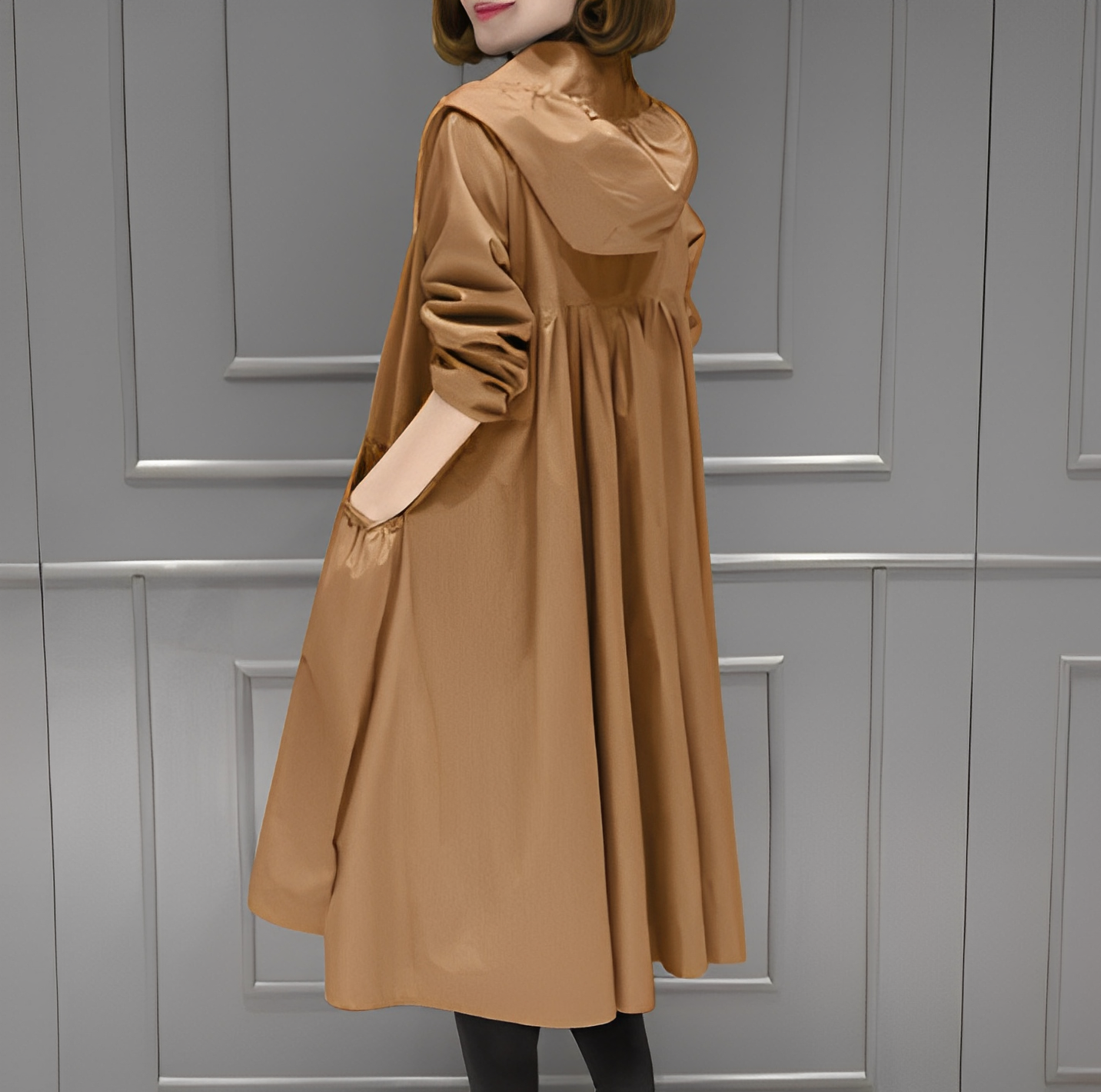 Margarette - Abrigo de lluvia elegante con capucha para mujeres