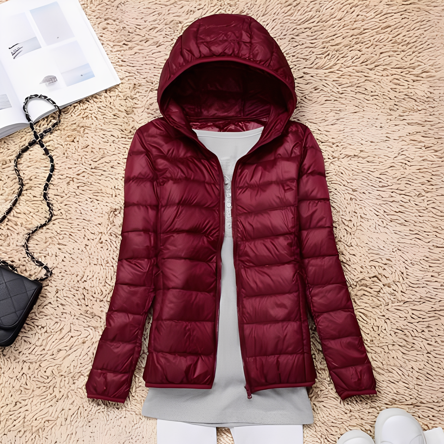 Lyndsay - Chaqueta de plumas ajustada y casual para mujer