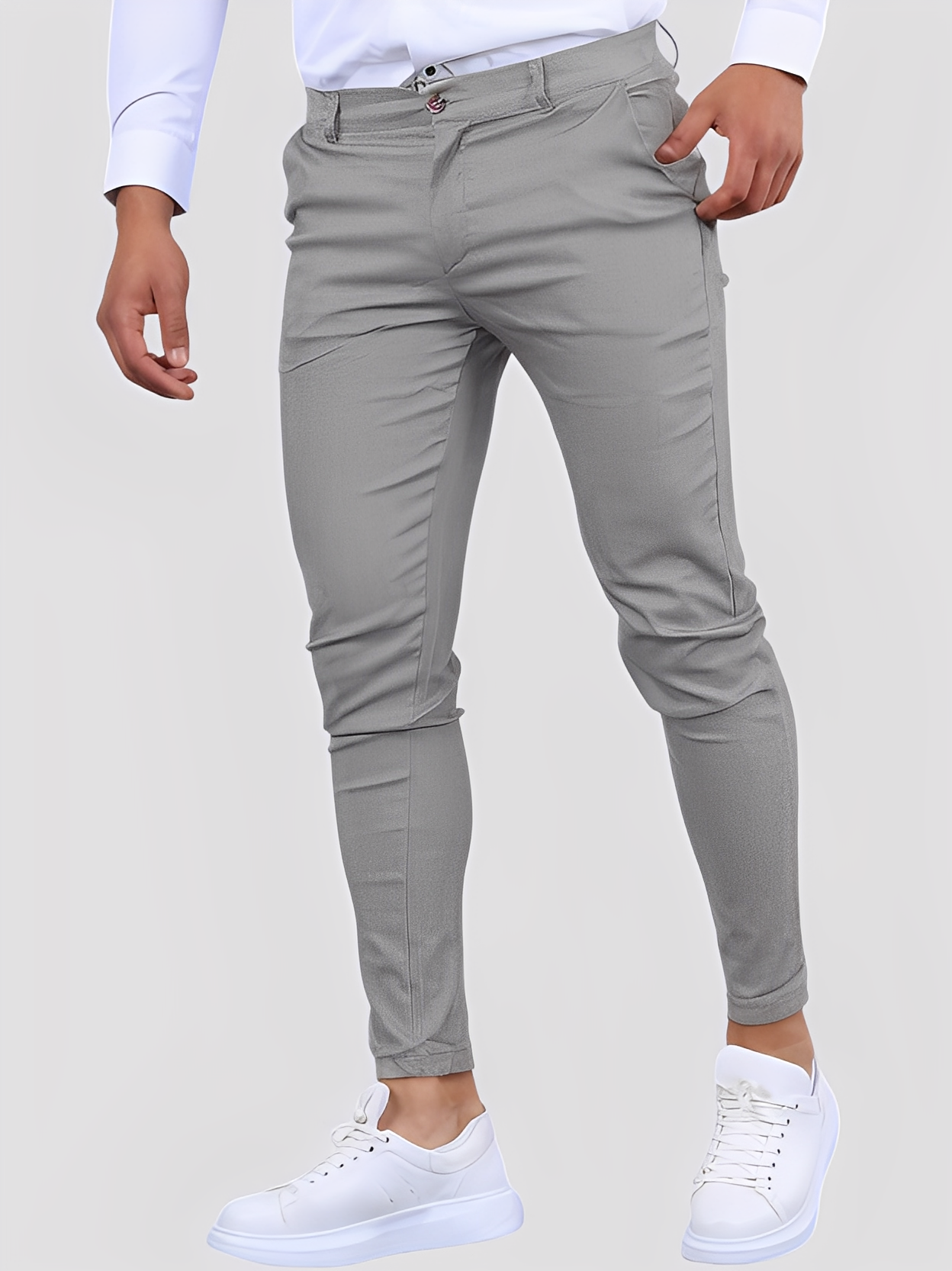 Shelton - Pantalón elástico casual de corte estrecho para hombres
