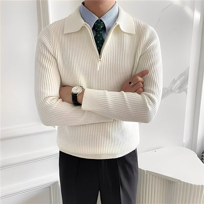 Justin - Elegante suéter de tejido con cremallera para hombres