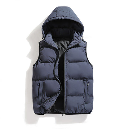 Kenneth - Chaqueta moderna sin mangas y cálida con capucha para hombres