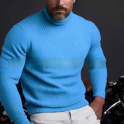 Randolf - Suéter de cuello alto sencillo y elegante para hombres