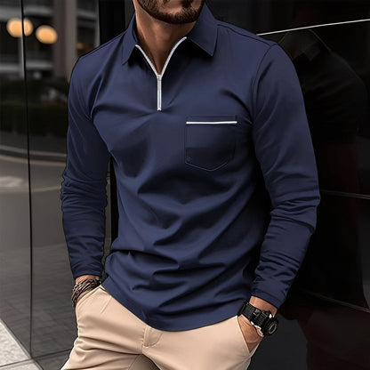 Bernard - Polo con Bolsillo y Mangas Largas para Hombres