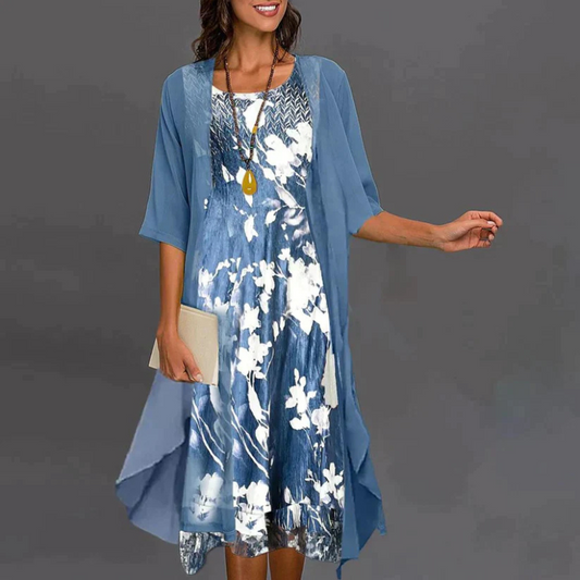 Celia – Mini-vestido de flores con blazer