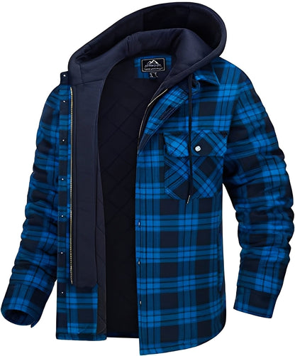 Cole - Abrigo casual de cuadros grueso para hombres
