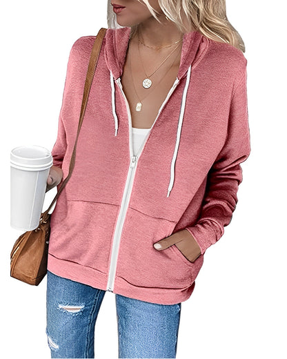 Alicia - Una sudadera con capucha ligera, cremallera y bolsillos prácticos