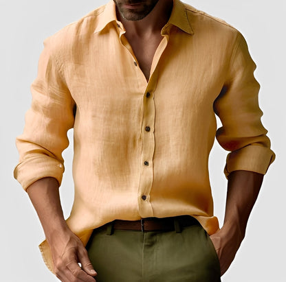 Emile - Camisa de lino sencilla y clásica para hombres