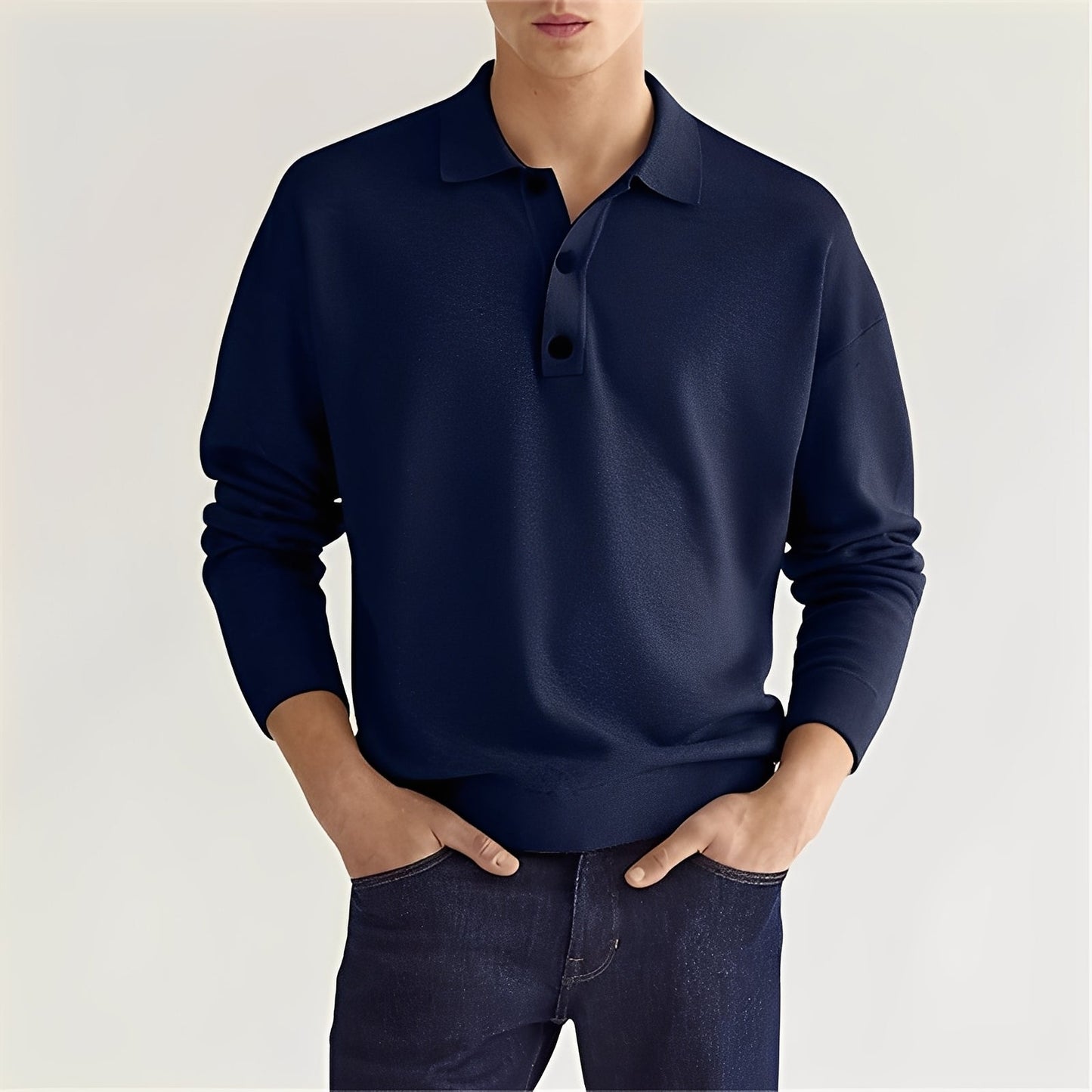 Dominic - Polo Casual de Manga Larga para Hombres