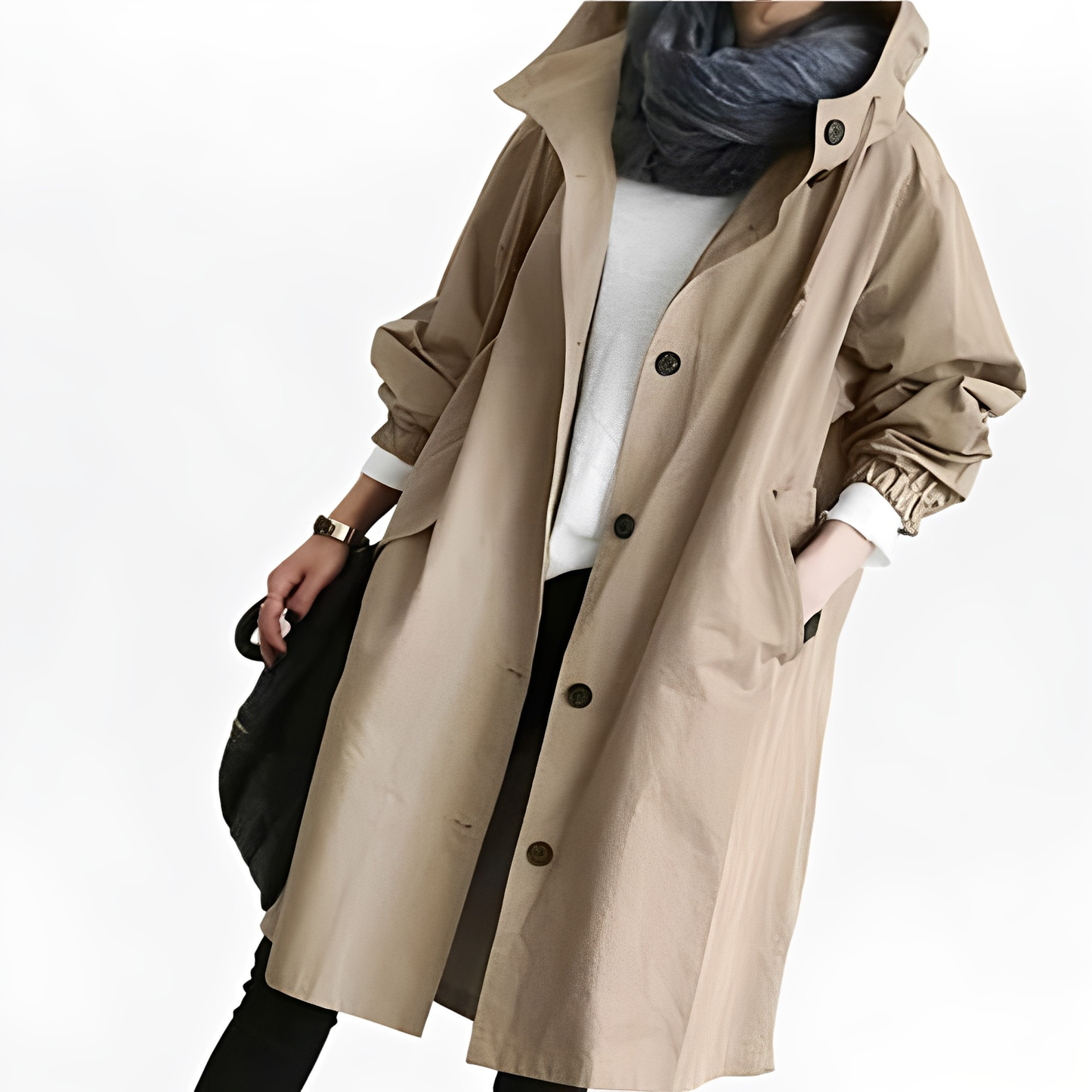Giselle - Abrigo Impermeable con Capucha para Mujer