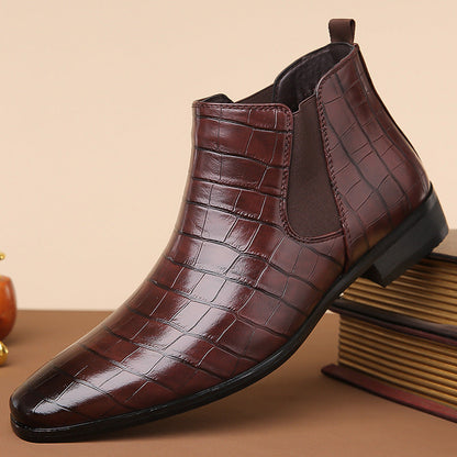 Gladwin - Botines de cuero elegantes y brillantes para hombres