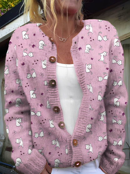 Kandace - Linda Chaqueta de Punto con Flores para Mujer