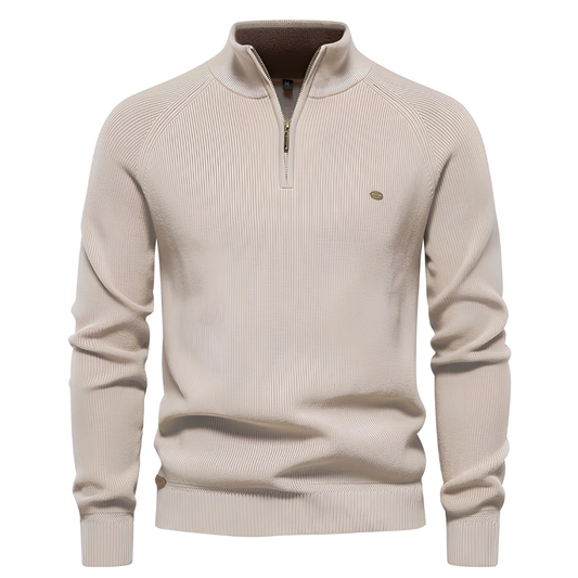 Brant - Suéter elegante con cremallera de un cuarto para hombres