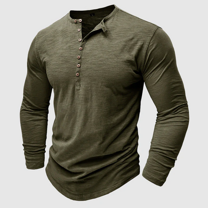 Ansel - Camisa de Algodón para Hombre, Casual con Botones
