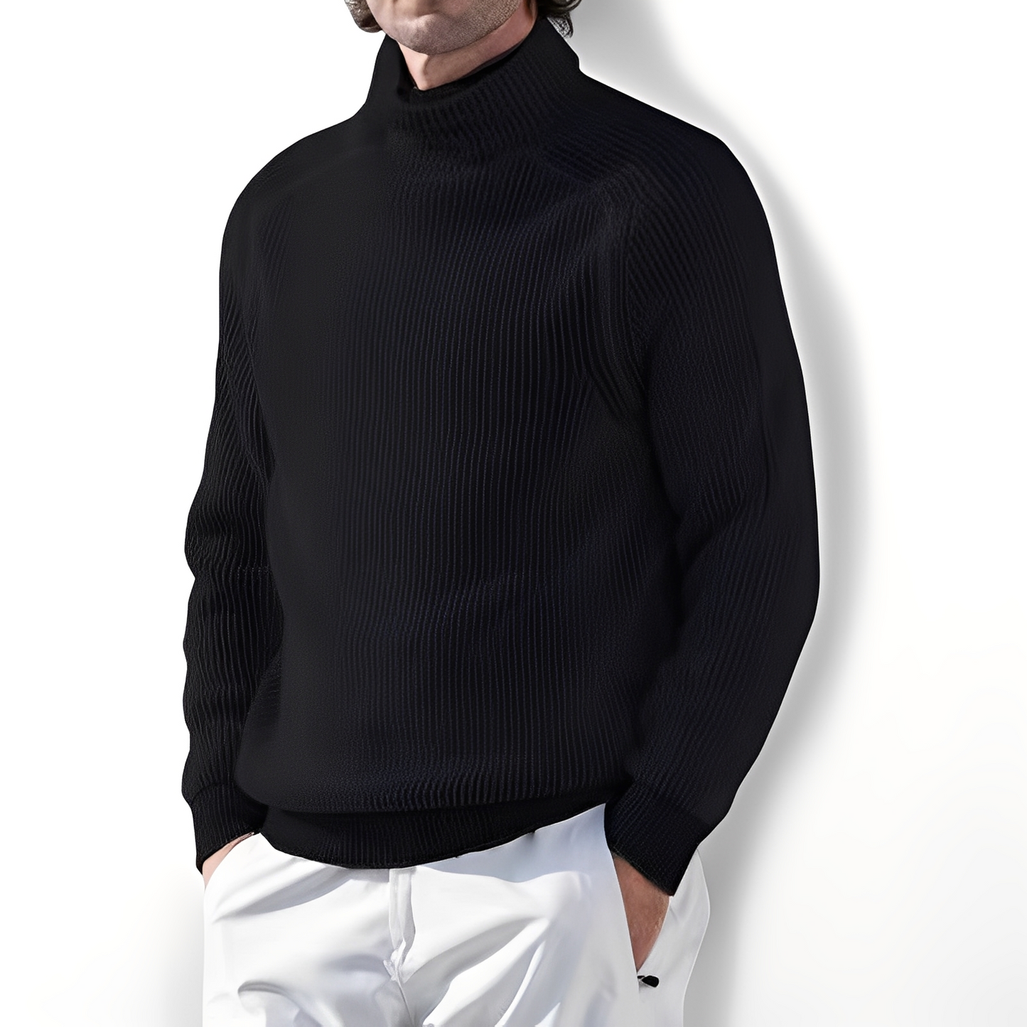 Jarrett - Suéter de cashmere con cuello alto para hombres