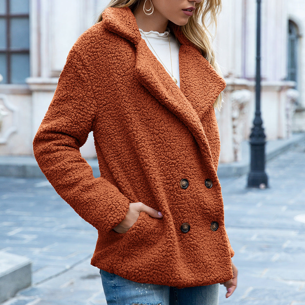 Brianna - Abrigo largo grueso con botones para mujer