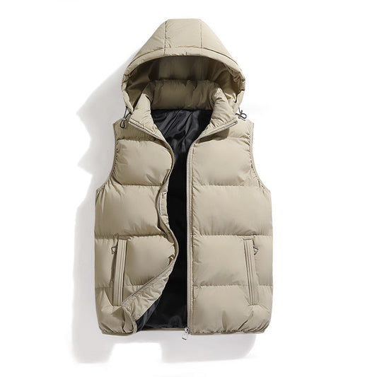 Kenneth - Chaqueta moderna sin mangas y cálida con capucha para hombres