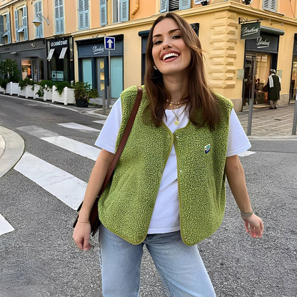 Vanessa - Chaleco de Tela Polar Cómodo para Mujer