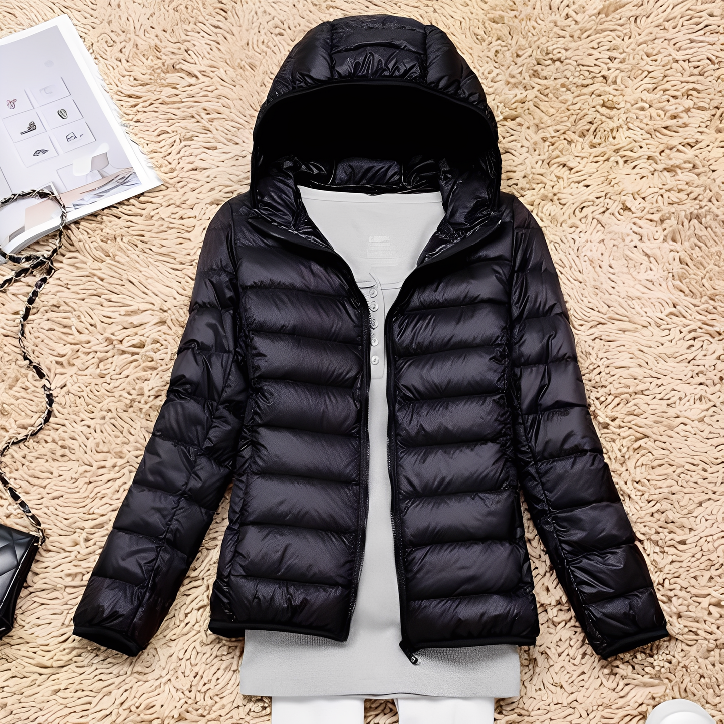 Lyndsay - Chaqueta de plumas ajustada y casual para mujer