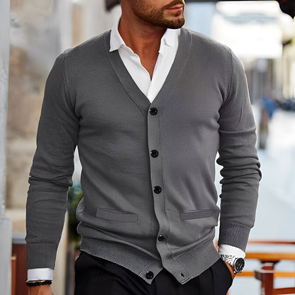 Terence - Suéter de estilo retro con bolsillos para hombres